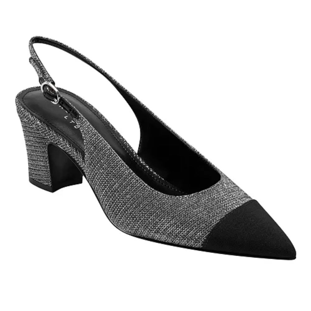 NEW Marc Fisher Blakeley Slingback High Heel Metallic Silver Size 11